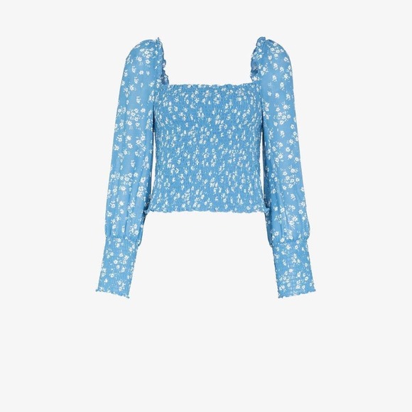 Reformation Blue Floral Blouse - Picture 3 of 9